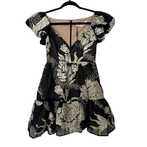 Elliatt Picard Black and White Floral Mini Dress | Size XS - Picture 6 of 12